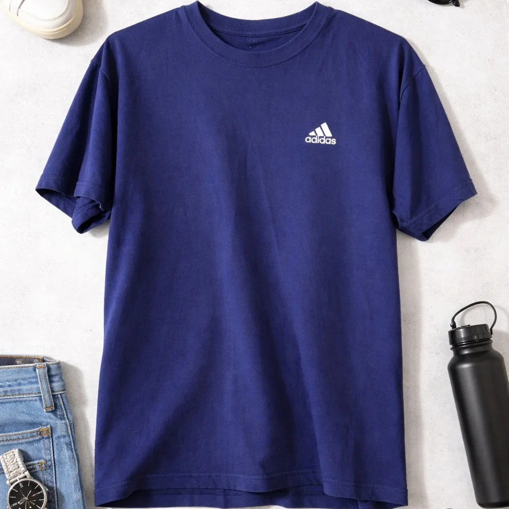 Adidas Navy Blue Short Sleeve Logo Tee XL